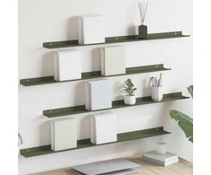 Plūduriuojanti lentyna 4 pcs Alyvuogių žalia 100 x 9 x 2,5 cm