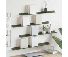 Plūduriuojanti lentyna 4 pcs Alyvuogių žalia 80 x 9 x 2,5 cm