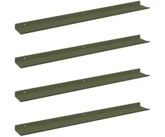 Plūduriuojanti lentyna 4 pcs Alyvuogių žalia 80 x 9 x 2,5 cm