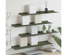 Plūduriuojanti lentyna 4 pcs Alyvuogių žalia 80 x 18 x 2,5 cm