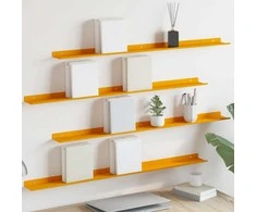 Plūduriuojanti lentyna 4 pcs Garučių geltona 100 x 9 x 2,5 cm
