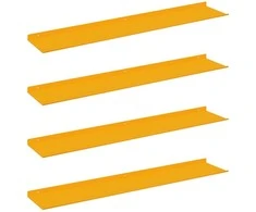 Plūduriuojanti lentyna 4 pcs Garučių geltona 100 x 18 x 2,5 cm