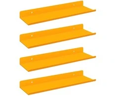Plūduriuojanti lentyna 4 pcs Garučių geltona 30 x 9 x 2,5 cm