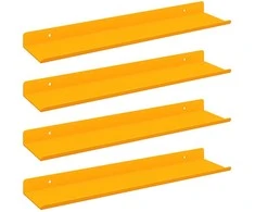Plūduriuojanti lentyna 4 pcs Garučių geltona 40 x 8,5 x 2,5 cm