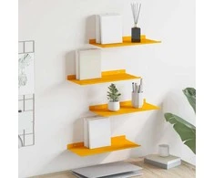 Plūduriuojanti lentyna 4 pcs Garučių geltona 40 x 18 x 2,5 cm
