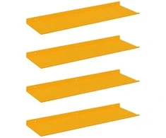 Plūduriuojanti lentyna 4 pcs Garučių geltona 60 x 18 x 2,5 cm