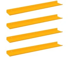 Plūduriuojanti lentyna 4 pcs Garučių geltona 60 x 8,5 x 2,5 cm
