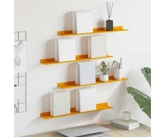 Plūduriuojanti lentyna 4 pcs Garučių geltona 60 x 8,5 x 2,5 cm