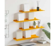 Plūduriuojanti lentyna 4 pcs Garučių geltona 60 x 18 x 2,5 cm
