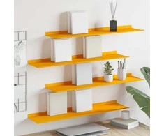 Plūduriuojanti lentyna 4 pcs Garučių geltona 80 x 18 x 2,5 cm