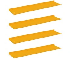 Plūduriuojanti lentyna 4 pcs Garučių geltona 80 x 18 x 2,5 cm