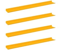 Plūduriuojanti lentyna 4 pcs Garučių geltona 80 x 9 x 2,5 cm