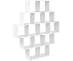 Sieninė lentyna Balta 120 x 20 x 136 cm Apdirbta mediena