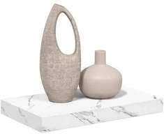 Sieninė lentyna Balti marmuro 40 x 23,5 x 4 cm Apdirbta mediena