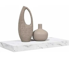 Sieninė lentyna Balti marmuro 50 x 23 x 4 cm Apdirbta mediena