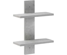 Sieninė lentyna Betono pilka 30 x 13.5 x 43 cm Apdirbta mediena
