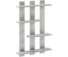 Sieninė lentyna Betono pilka 61 x 13,5 x 88 cm Apdirbta mediena
