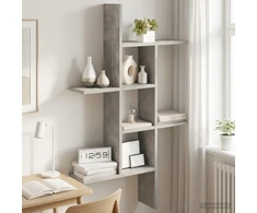 Sieninė lentyna Betono pilka 61 x 15 x 102 cm Apdirbta mediena