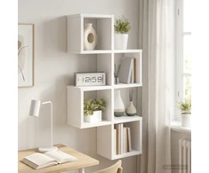 Sieninė lentyna Sieninis Balta 39 x 15 x 76 cm Apdirbta mediena