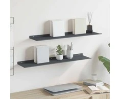 Plūduriuojanti lentyna 2 pcs Antracitas 80 x 18 x 2,5 cm