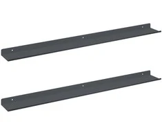 Plūduriuojanti lentyna 2 pcs Antracitas 80 x 9 x 2,5 cm Plienas