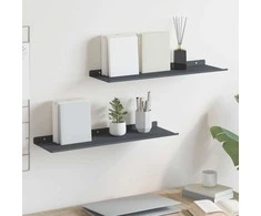 Plūduriuojanti lentyna 2 pcs Antracitas 60 x 18 x 2,5 cm