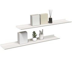Plūduriuojanti lentyna 2 pcs Baltas 100 x 18 x 2,5 cm Plienas