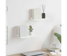 Plūduriuojanti lentyna 2 pcs Baltas 30 x 18 x 2,5 cm Plienas