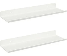 Plūduriuojanti lentyna 2 pcs Baltas 30 x 9 x 2,5 cm Plienas