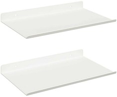 Plūduriuojanti lentyna 2 pcs Baltas 30 x 18 x 2,5 cm Plienas