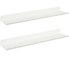 Plūduriuojanti lentyna 2 pcs Baltas 40 x 8,5 x 2,5 cm Plienas