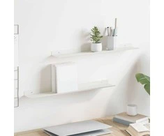 Plūduriuojanti lentyna 2 pcs Baltas 60 x 8,5 x 2,5 cm Plienas