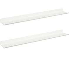 Plūduriuojanti lentyna 2 pcs Baltas 60 x 8,5 x 2,5 cm Plienas