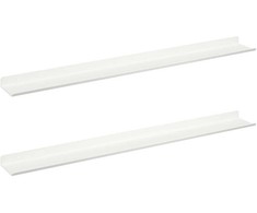Plūduriuojanti lentyna 2 pcs Baltas 80 x 9 x 2,5 cm Plienas