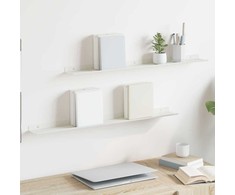 Plūduriuojanti lentyna 2 pcs Baltas 80 x 9 x 2,5 cm Plienas