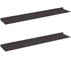Plūduriuojanti lentyna 2 pcs Juodas 100 x 18 x 2,5 cm Plienas