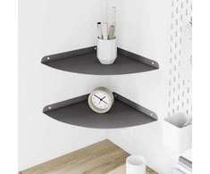 Kampinė Plūduriuojanti Lentyna 2 pcs Juodas 30 x 30 x 2 cm