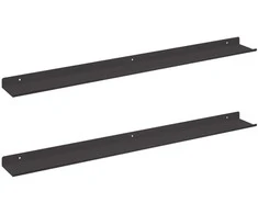 Plūduriuojanti lentyna 2 pcs Juodas 80 x 9 x 2,5 cm Plienas