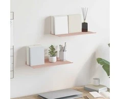 Plūduriuojanti lentyna 2 pcs Rožinė 40 x 18 x 2,5 cm Plienas