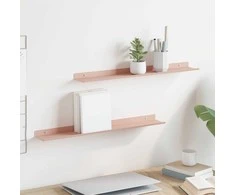 Plūduriuojanti lentyna 2 pcs Rožinė 60 x 8,5 x 2,5 cm Plienas