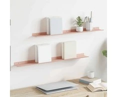 Plūduriuojanti lentyna Sieninis 2 pcs Rožinė 80 x 9 x 2,5 cm