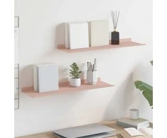 Plūduriuojanti lentyna 2 pcs Rožinė 60 x 18 x 2,5 cm Plienas