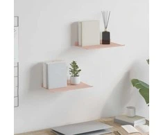 Plūduriuojanti lentyna 2 pcs Rožinė 30 x 18 x 2,5 cm Plienas
