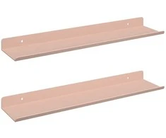 Plūduriuojanti lentyna 2 pcs Rožinė 40 x 8,5 x 2,5 cm Plienas