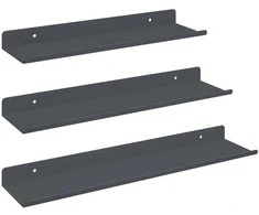 Plūduriuojanti lentyna 3 pcs Antracitas 40 x 9 x 2,5 cm Plienas