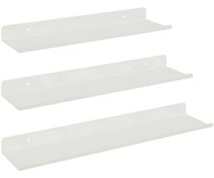Plūduriuojanti lentyna 3 pcs Baltas 40 x 9 x 2,5 cm Plienas