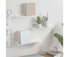 Plūduriuojanti lentyna 3 pcs Baltas 40 x 9 x 2,5 cm Plienas