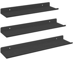 Plūduriuojanti lentyna 3 vnt. Juodas 40 x 9 x 2,5 cm Plienas