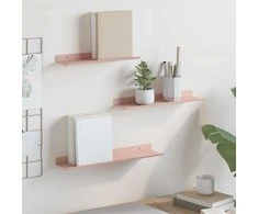 Plūduriuojanti lentyna 3 pcs Rožinė 40 x 9 x 2,5 cm Plienas