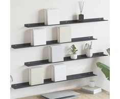 Plūduriuojanti lentyna 4 pcs Antracitas 100 x 9 x 2,5 cm